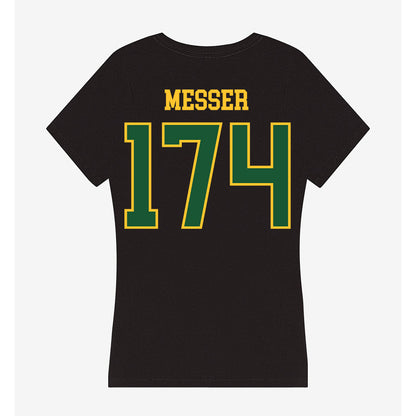 GMU - NCAA Wrestling : Logan Messer - Women's V-Neck T-Shirt-1