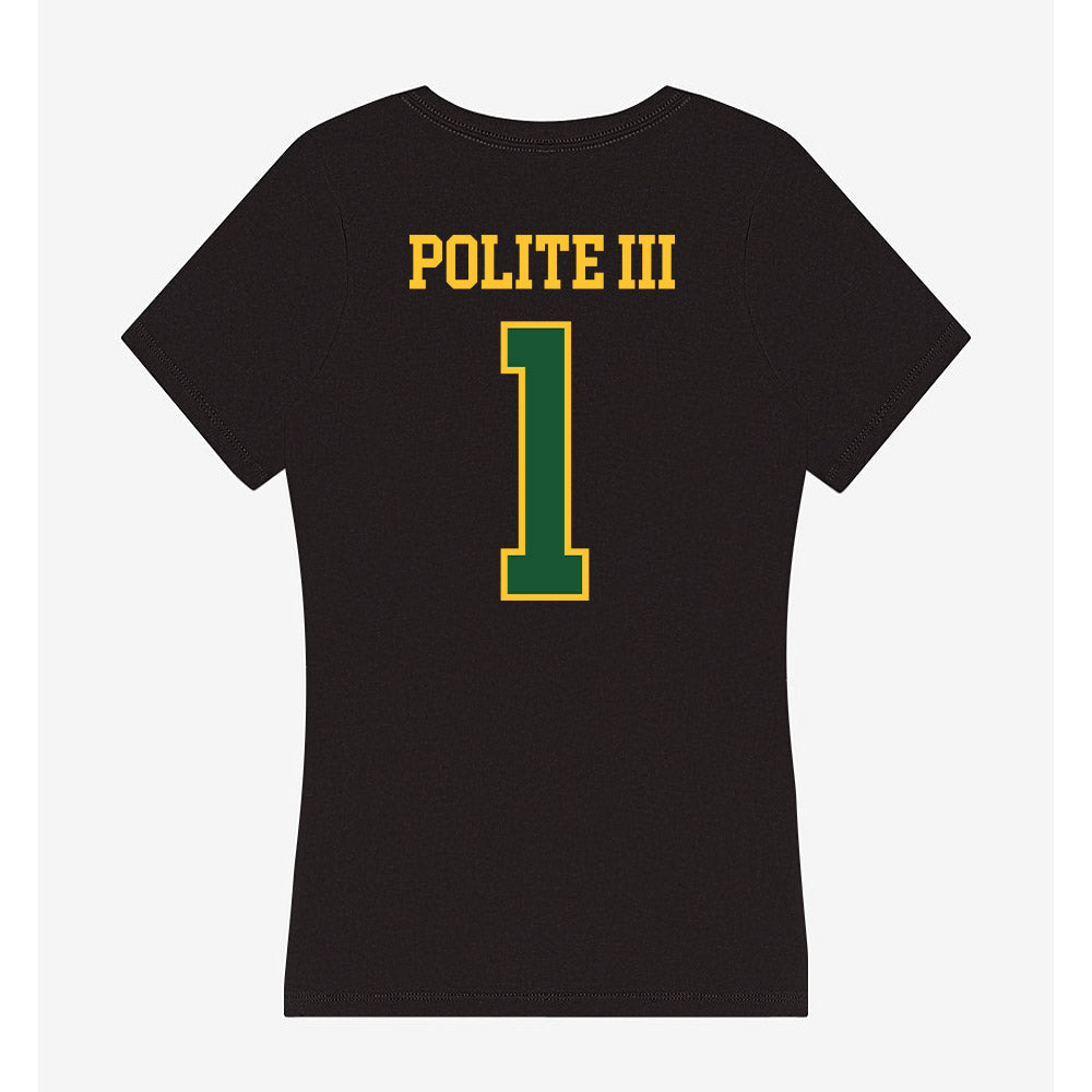 GMU - NCAA Men's Basketball : Ronald Polite III - Women's V-Neck T-Shirt-1