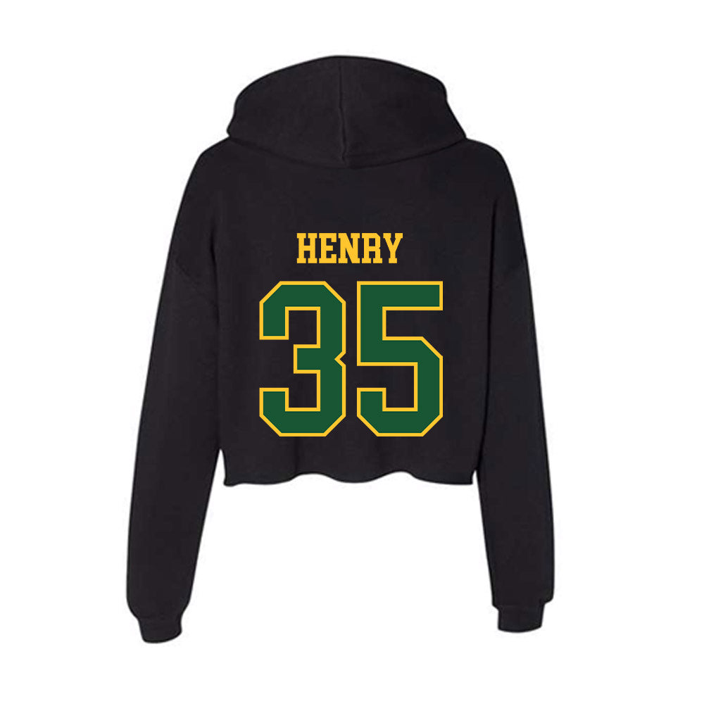 GMU - NCAA Men's Basketball : Malik Henry - Women's Crop Fleece Hoodie-1