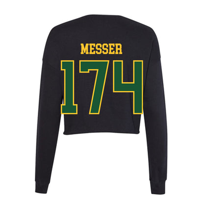 GMU - NCAA Wrestling : Logan Messer - Women's Cropped Crew Fleece-1