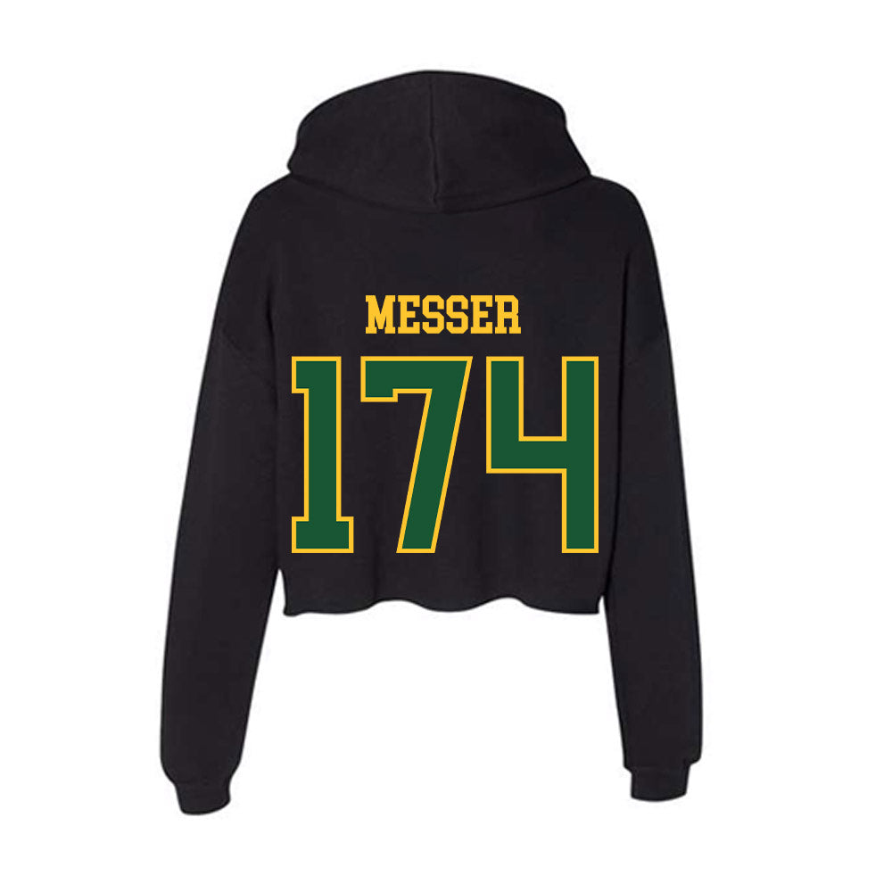 GMU - NCAA Wrestling : Logan Messer - Women's Crop Fleece Hoodie-1