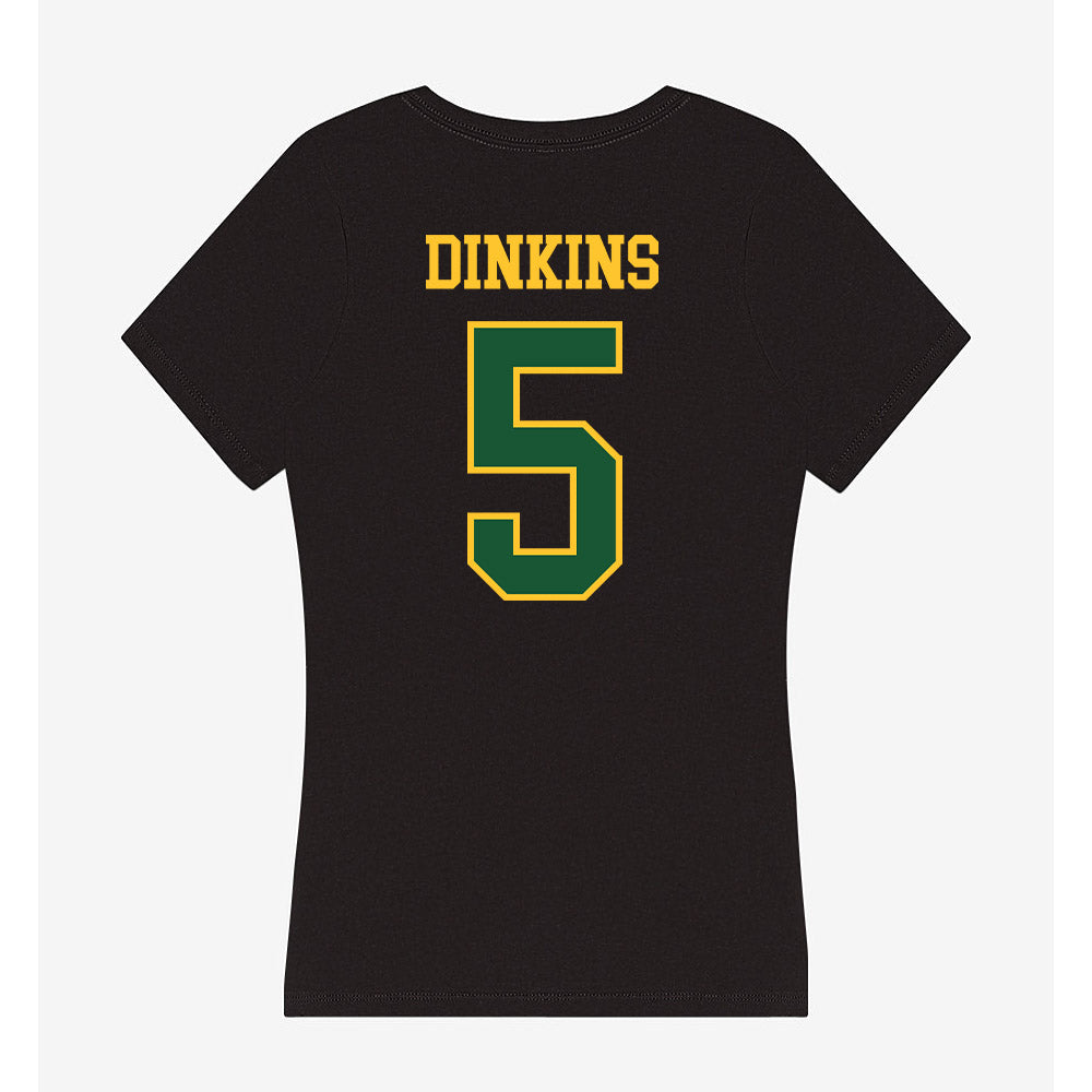GMU - NCAA Men's Basketball : Devin Dinkins - Women's V-Neck T-Shirt-1