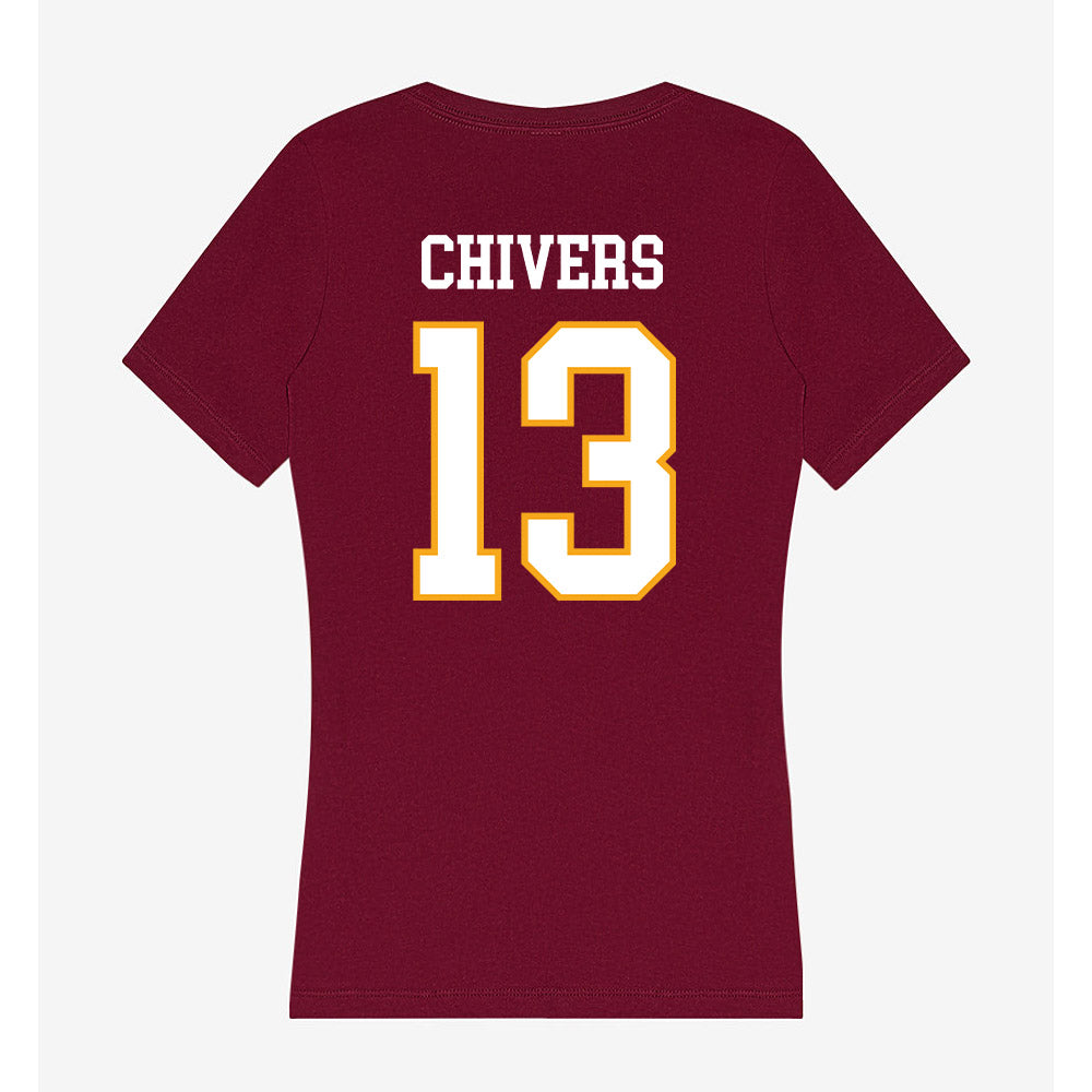 Loyola - NCAA Women's Basketball : Kira Chivers - Women's V-Neck T-Shirt-1