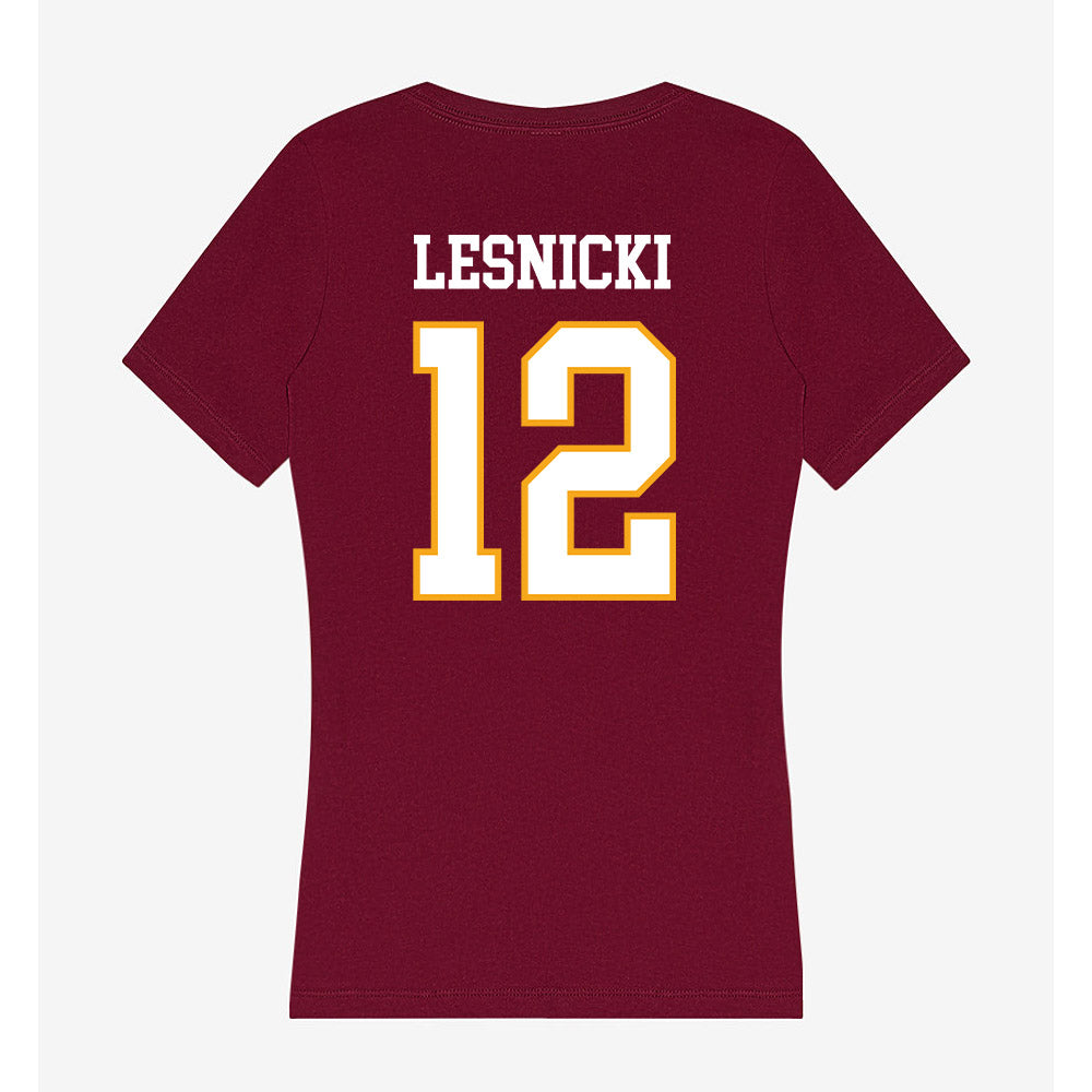 Loyola - NCAA Softball : Nat Lesnicki - Women's V-Neck T-Shirt-1