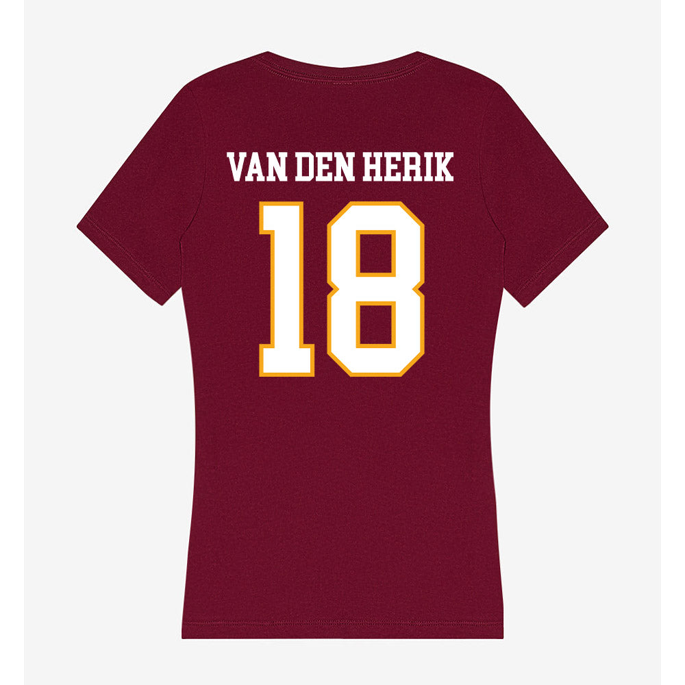 Loyola - NCAA Women's Volleyball : Claire van den Herik - Women's V-Neck T-Shirt-1