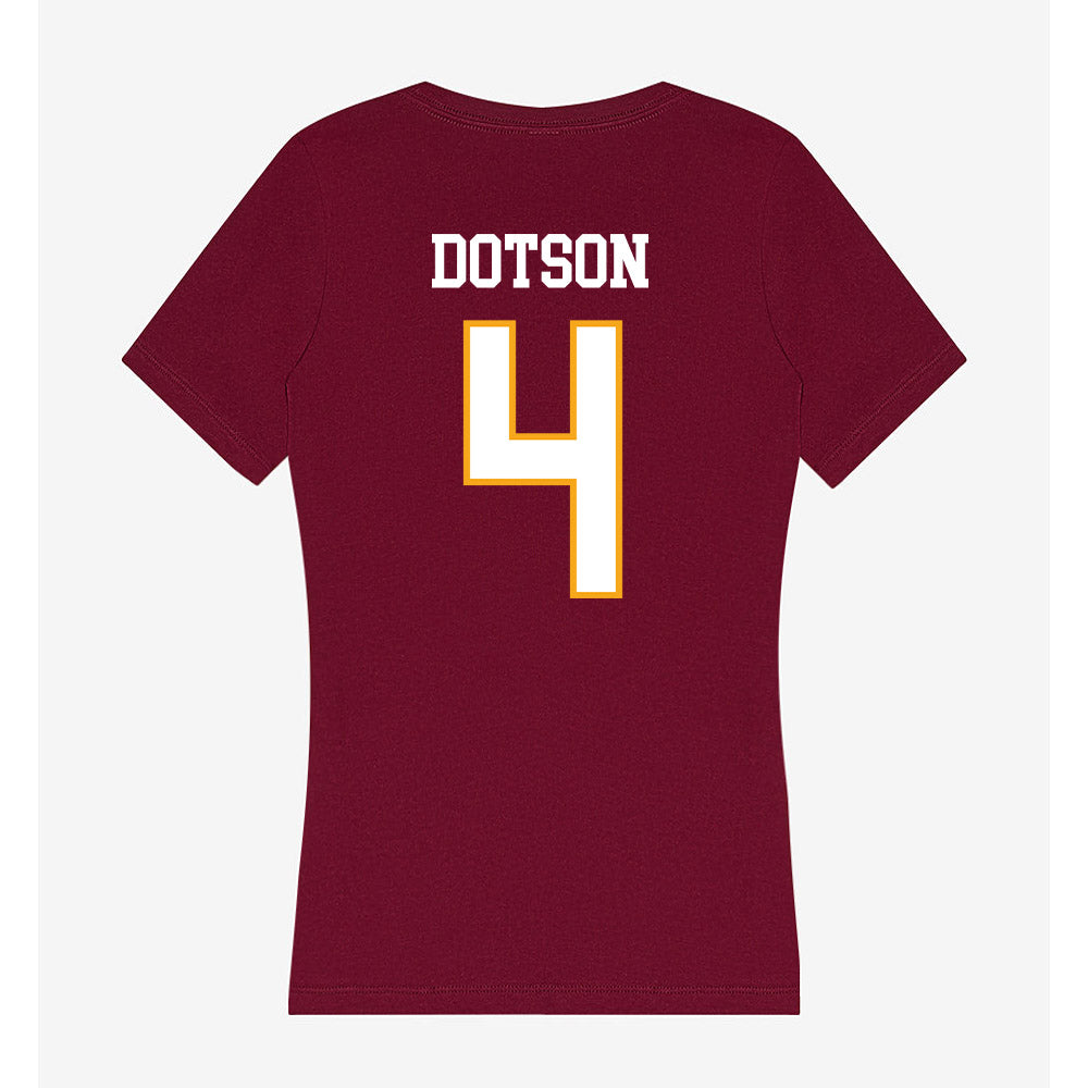 Loyola - NCAA Men's Basketball : Kayde Dotson - Women's V-Neck T-Shirt-1