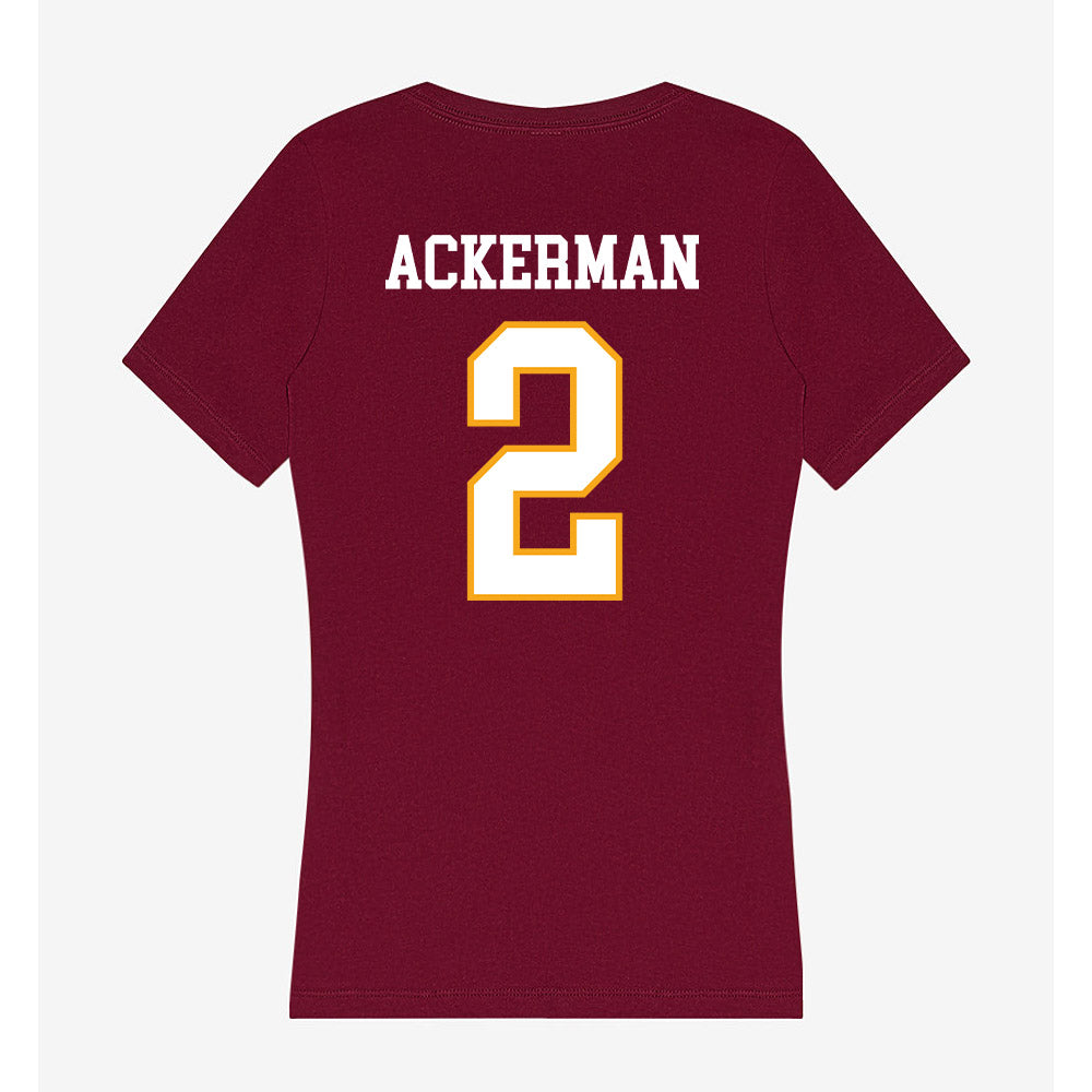 Loyola - NCAA Women's Soccer : Sophie Ackerman - Women's V-Neck T-Shirt-1
