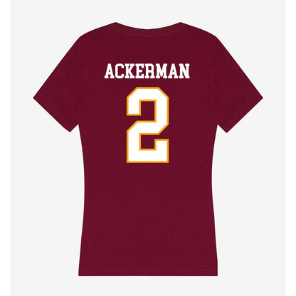 Loyola - NCAA Women's Soccer : Sophie Ackerman - Women's V-Neck T-Shirt-1