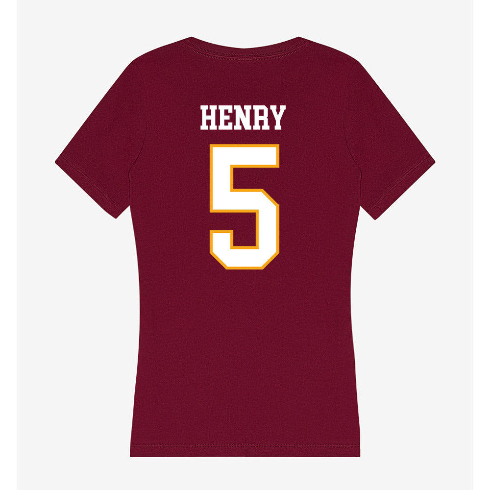 Loyola - NCAA Women's Volleyball : Emma Henry - Women's V-Neck T-Shirt-1