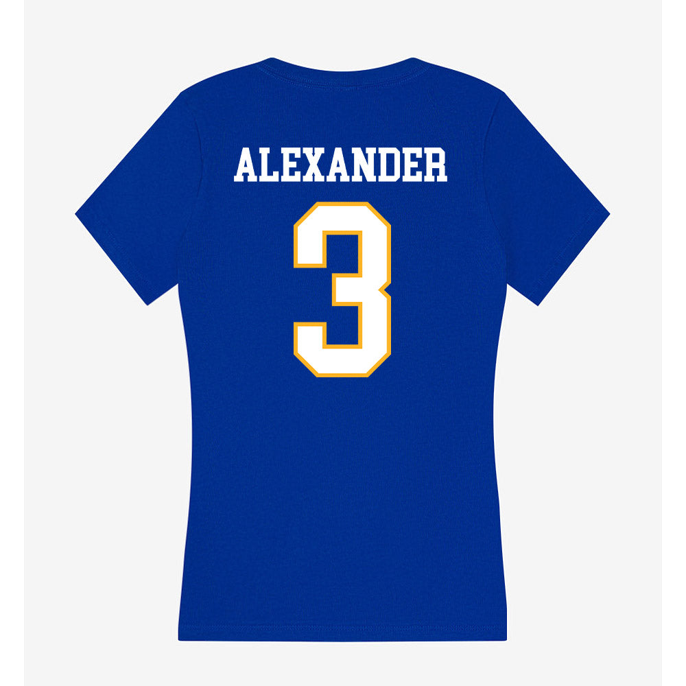 SJSU - NCAA Women's Basketball : Mecca Alexander - Women's V-Neck T-Shirt-1