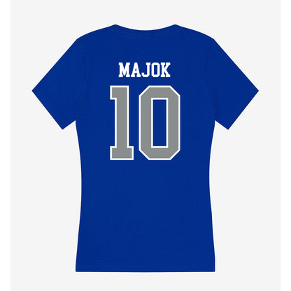 Memphis - NCAA Men's Basketball : Simon Majok - Women's V-Neck T-Shirt-1