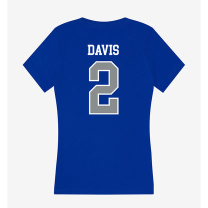 Memphis - NCAA Men's Basketball : Zach Davis - Women's V-Neck T-Shirt-1