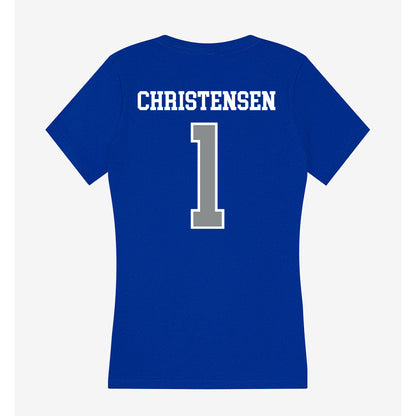 Memphis - NCAA Men's Soccer : Mathias Christensen - Women's V-Neck T-Shirt-1