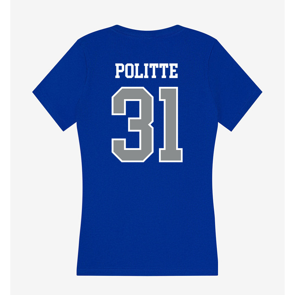Memphis - NCAA Baseball : Michael Politte - Women's V-Neck T-Shirt-1