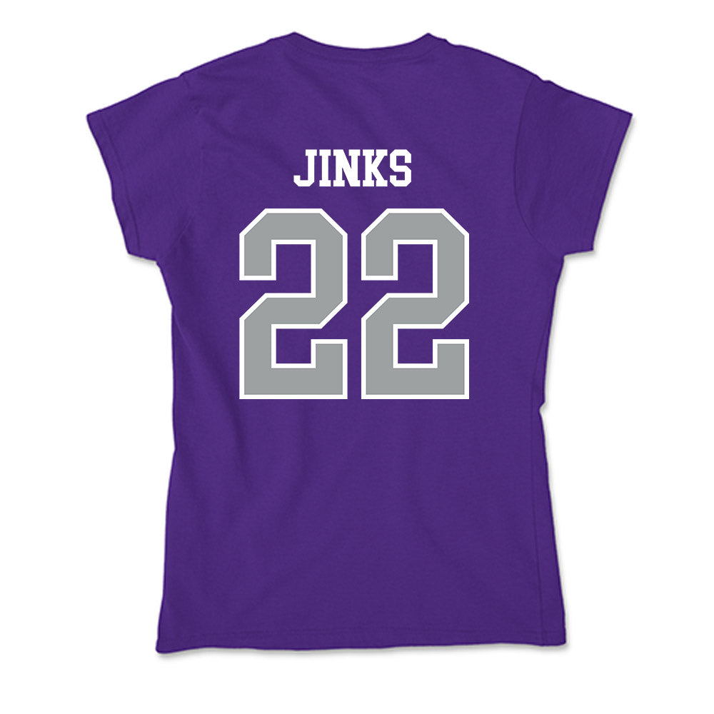 Tarleton State - NCAA Men's Basketball : Jaden Jinks - Soft Style Women’s T-Shirt-1