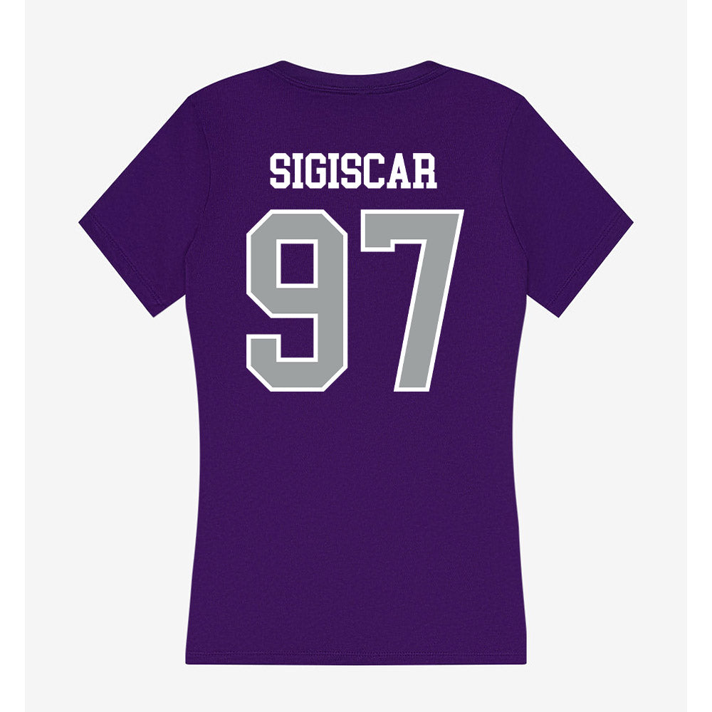 Tarleton State - NCAA Men's Basketball : Andy SIGISCAR - Women's V-Neck T-Shirt-1