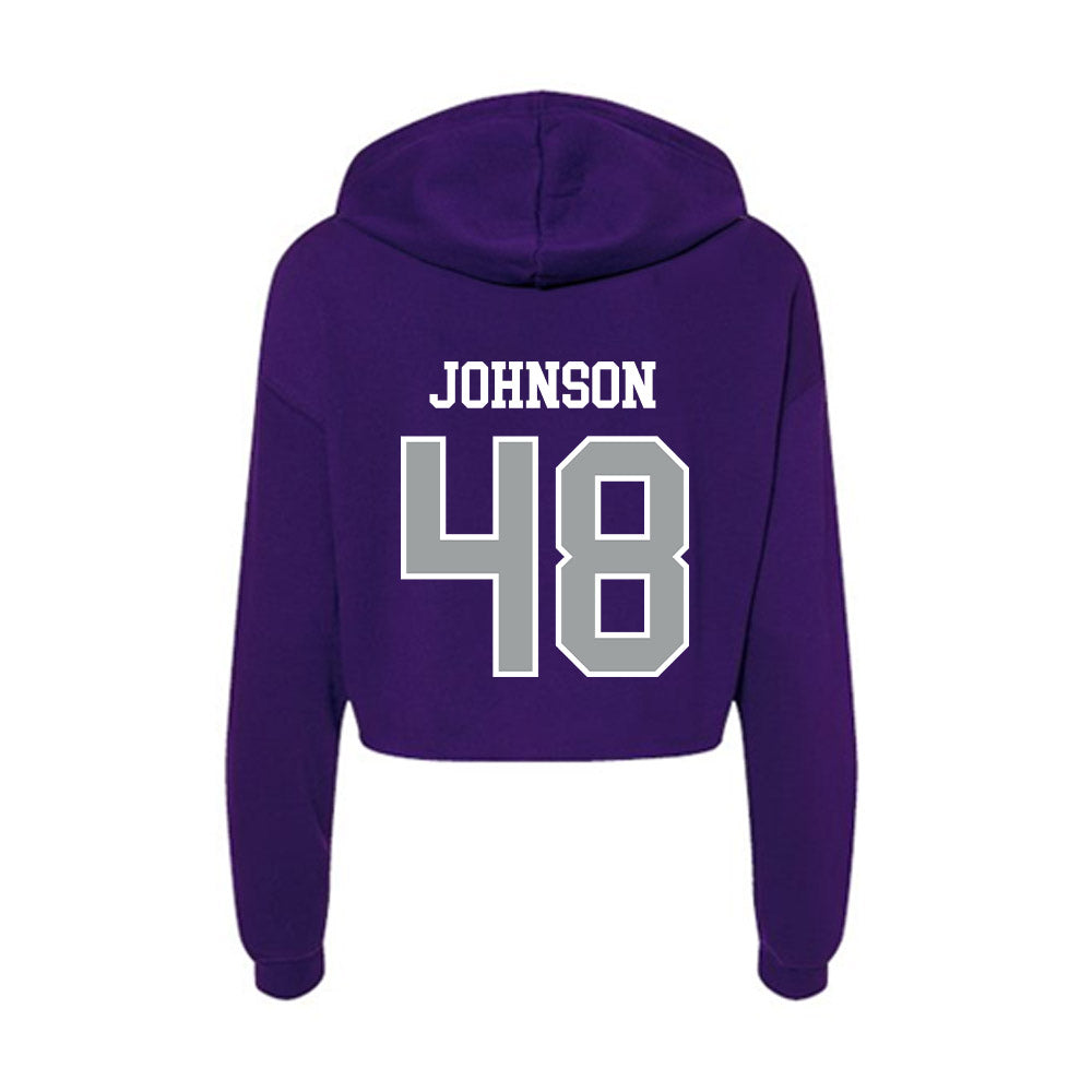 Tarleton State - NCAA Football : Broderick Johnson - Women's Crop Fleece Hooded Sweatshirt-1