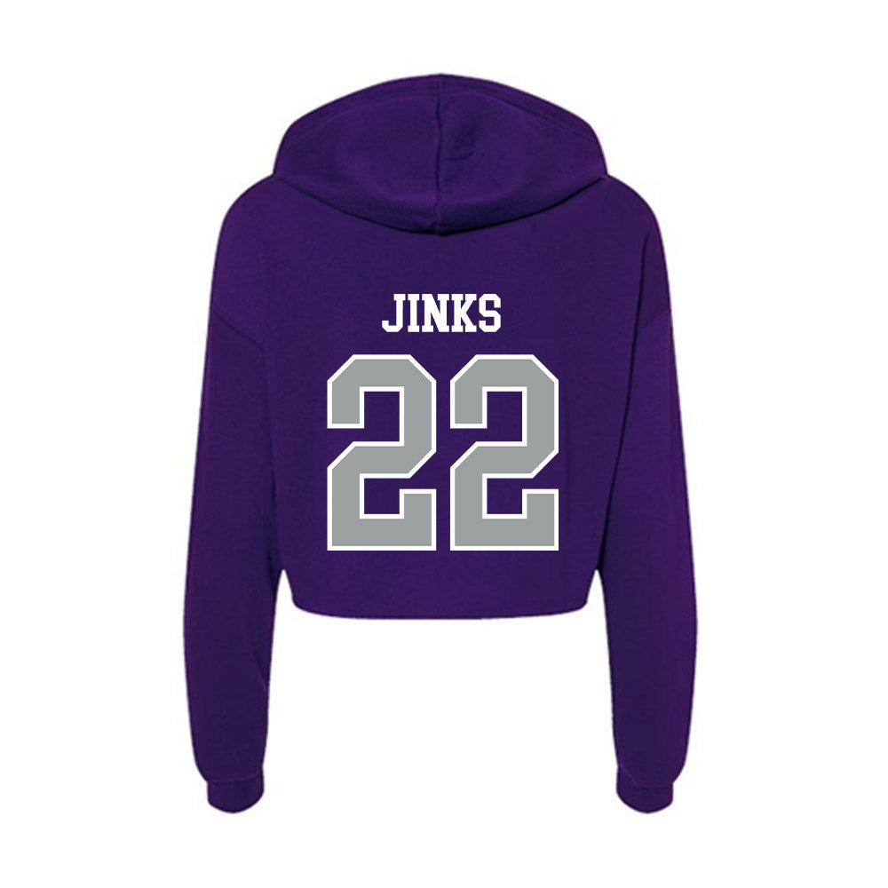 Tarleton State - NCAA Men's Basketball : Jaden Jinks - Women's Crop Fleece Hoodie-1