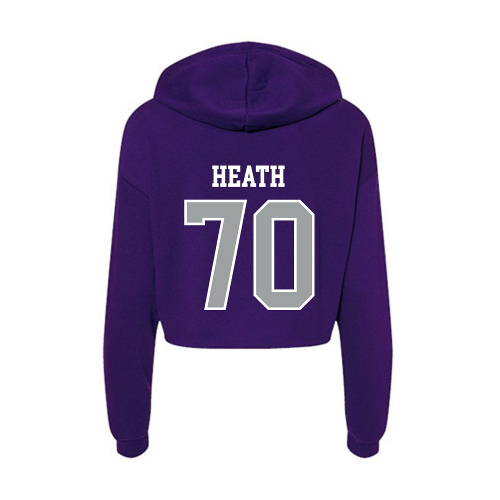 Tarleton State - NCAA Football : Antonio Heath - Women's Crop Fleece Hooded Sweatshirt-1