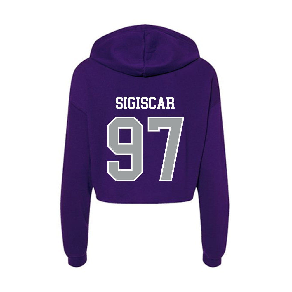 Tarleton State - NCAA Men's Basketball : Andy SIGISCAR - Women's Crop Fleece Hoodie-1