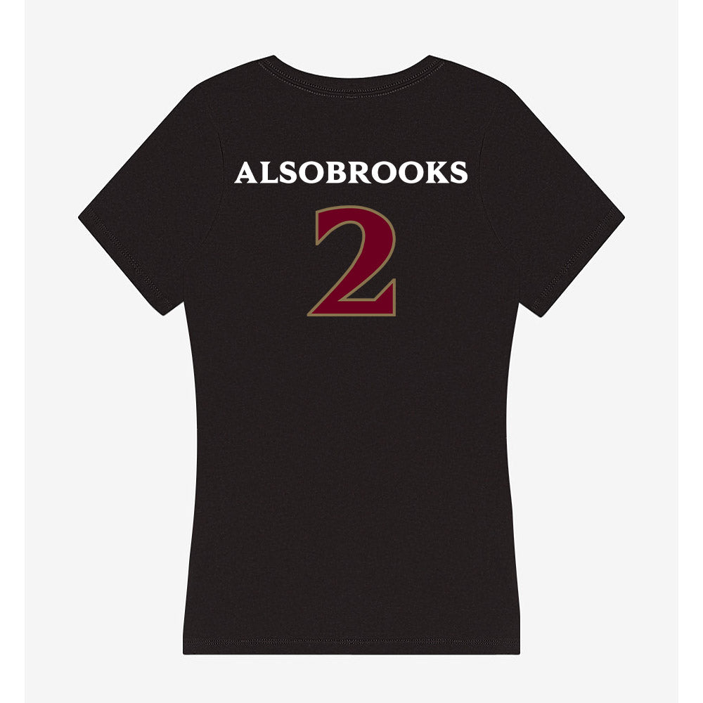 Elon - NCAA Football : Senquavious Alsobrooks - Women's V-Neck T-Shirt-1