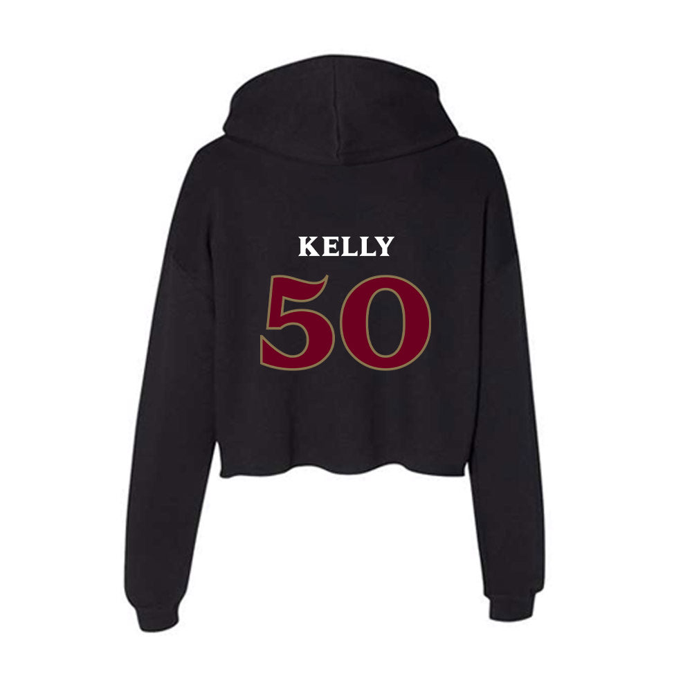 Elon - NCAA Football : Nhycer Kelly - Women's Crop Fleece Hoodie-1