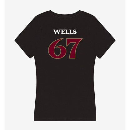 Elon - NCAA Football : Eli Wells - Women's V-Neck T-Shirt-1