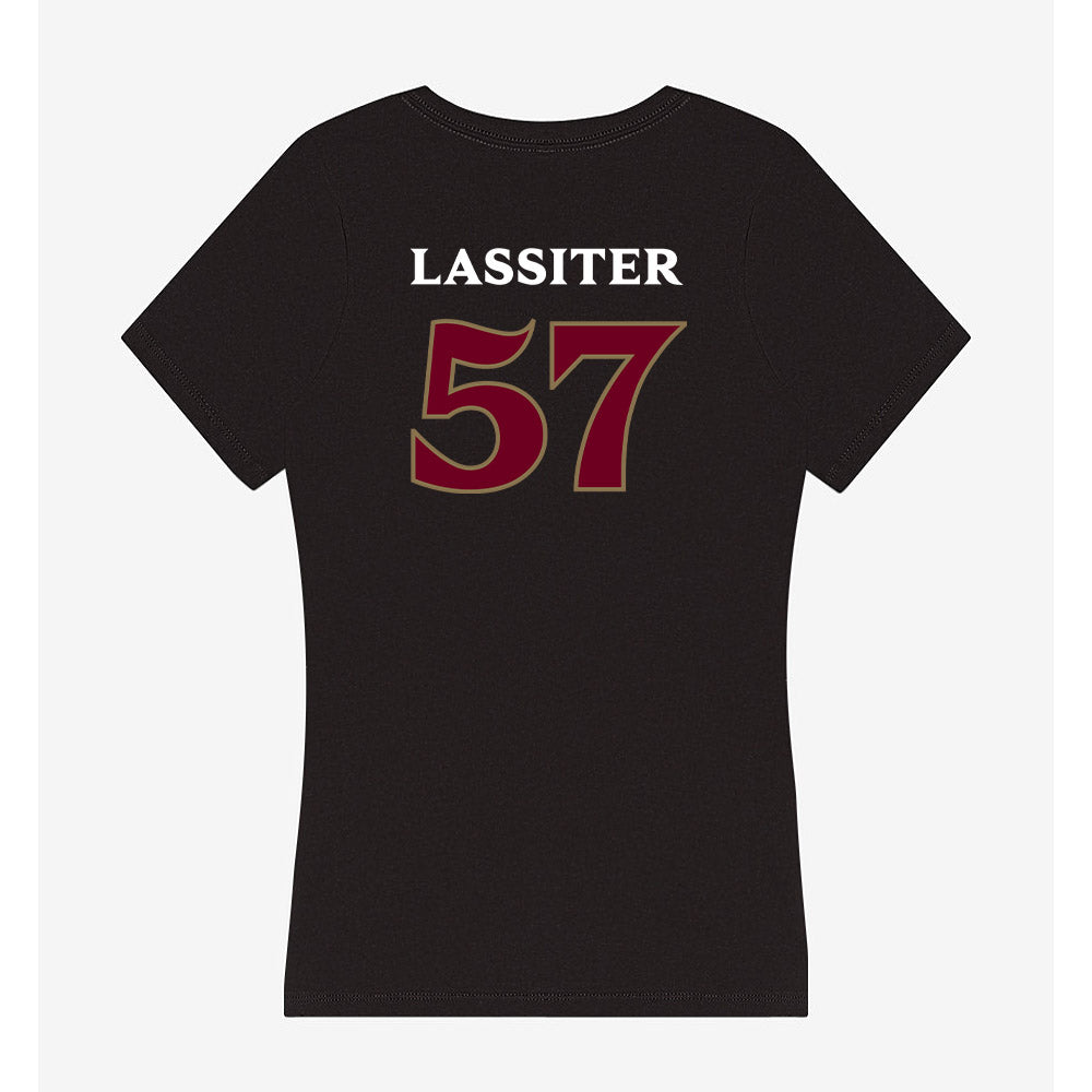 Elon - NCAA Football : Demari Lassiter - Women's V-Neck T-Shirt-1