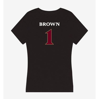 Elon - NCAA Football : Jevean Brown - Women's V-Neck T-Shirt-1