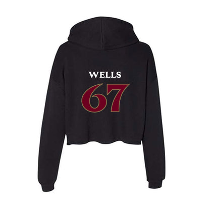 Elon - NCAA Football : Eli Wells - Women's Crop Fleece Hoodie-1