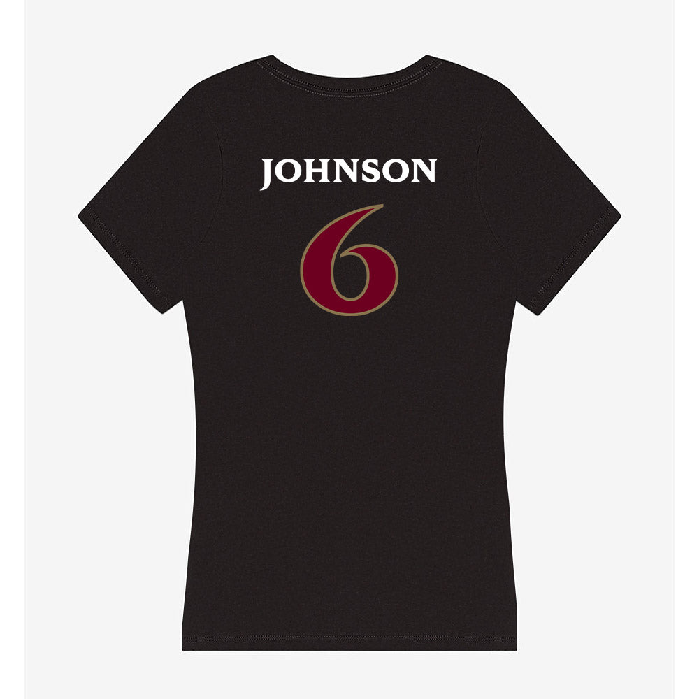 Elon - NCAA Women's Volleyball : Kyla Johnson - Women's V-Neck T-Shirt-1