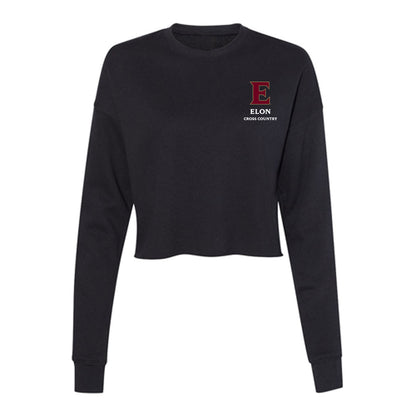 Elon - NCAA Men's Cross Country : Caden Strickland - Women's Cropped Crew Fleece-0
