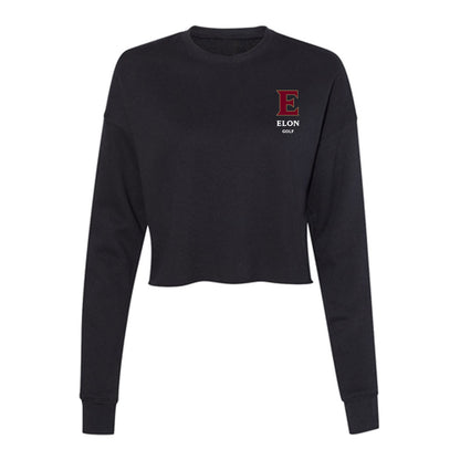 Elon - NCAA Men's Golf : Martin Saquicoray - Women's Cropped Crew Fleece-0