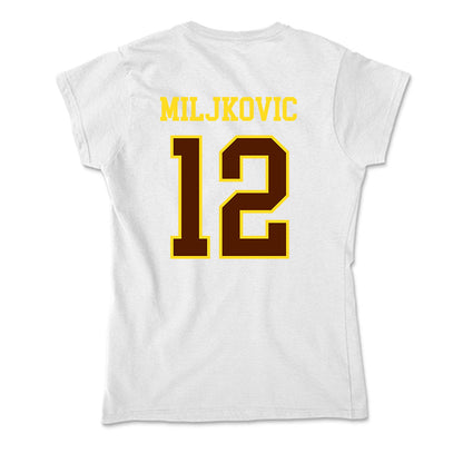 Western Michigan - NCAA Women's Basketball : Isabella Miljkovic - Soft Style Women’s T-Shirt-1