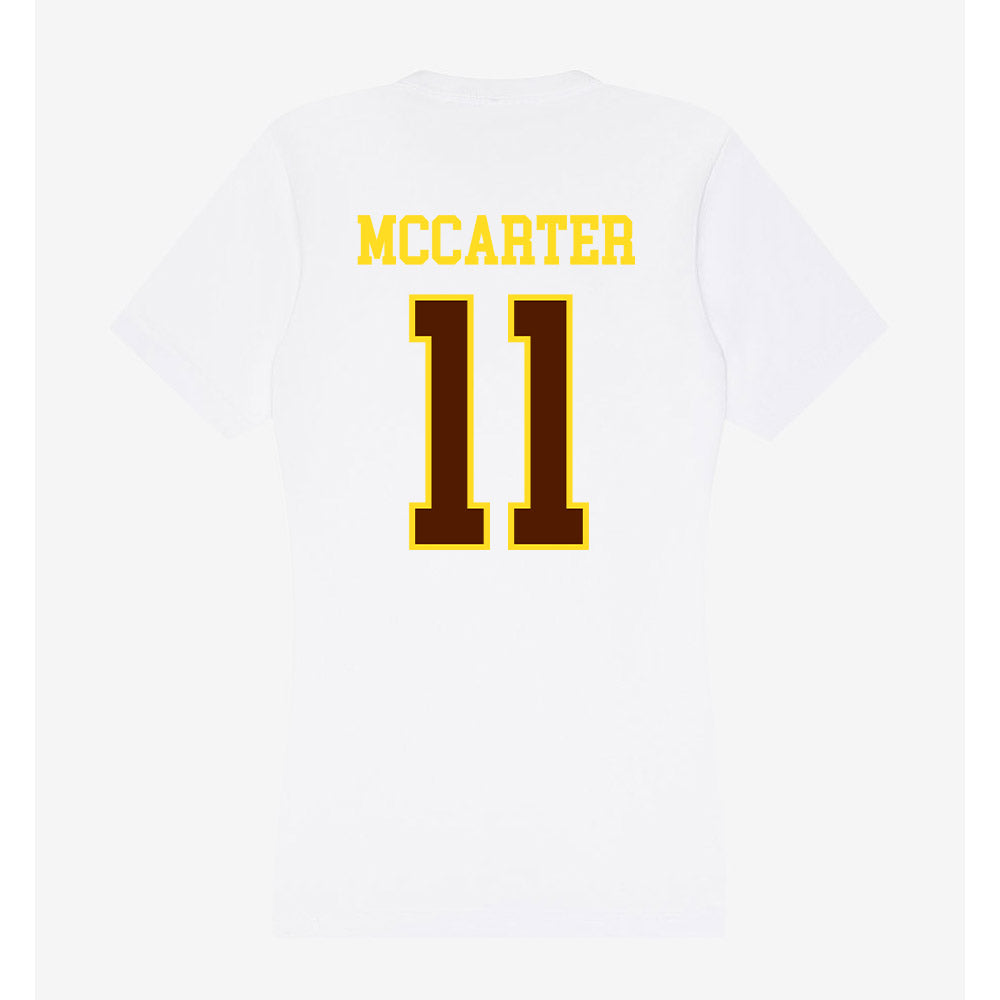 Western Michigan - NCAA Football : Jermar McCarter - Women's V-Neck T-Shirt-1