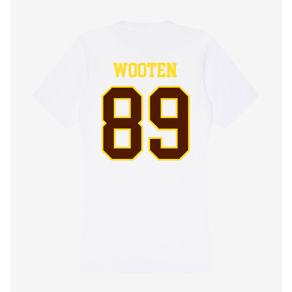 Western Michigan - NCAA Football : Brennan Wooten - Women's V-Neck T-Shirt-1