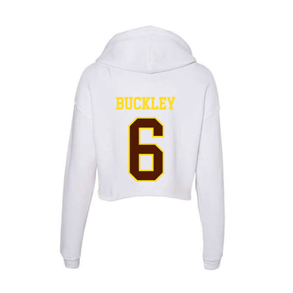 Western Michigan - NCAA Football : Jalen Buckley - Women's Crop Fleece Hoodie-1