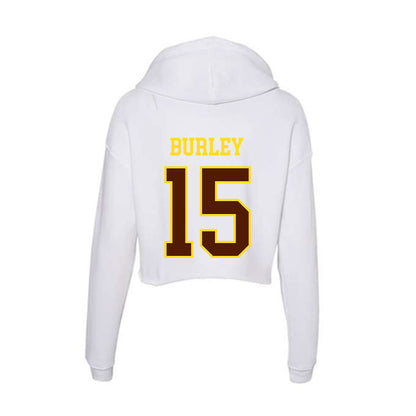 Western Michigan - NCAA Football : KJ Burley - Women's Crop Fleece Hoodie-1