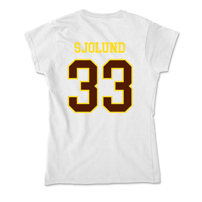 Western Michigan - NCAA Men's Ice Hockey : Samuel Sjolund - Soft Style Women’s T-Shirt-1