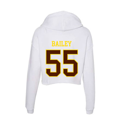 Western Michigan - NCAA Football : Jacob Bailey - Women's Crop Fleece Hoodie-1