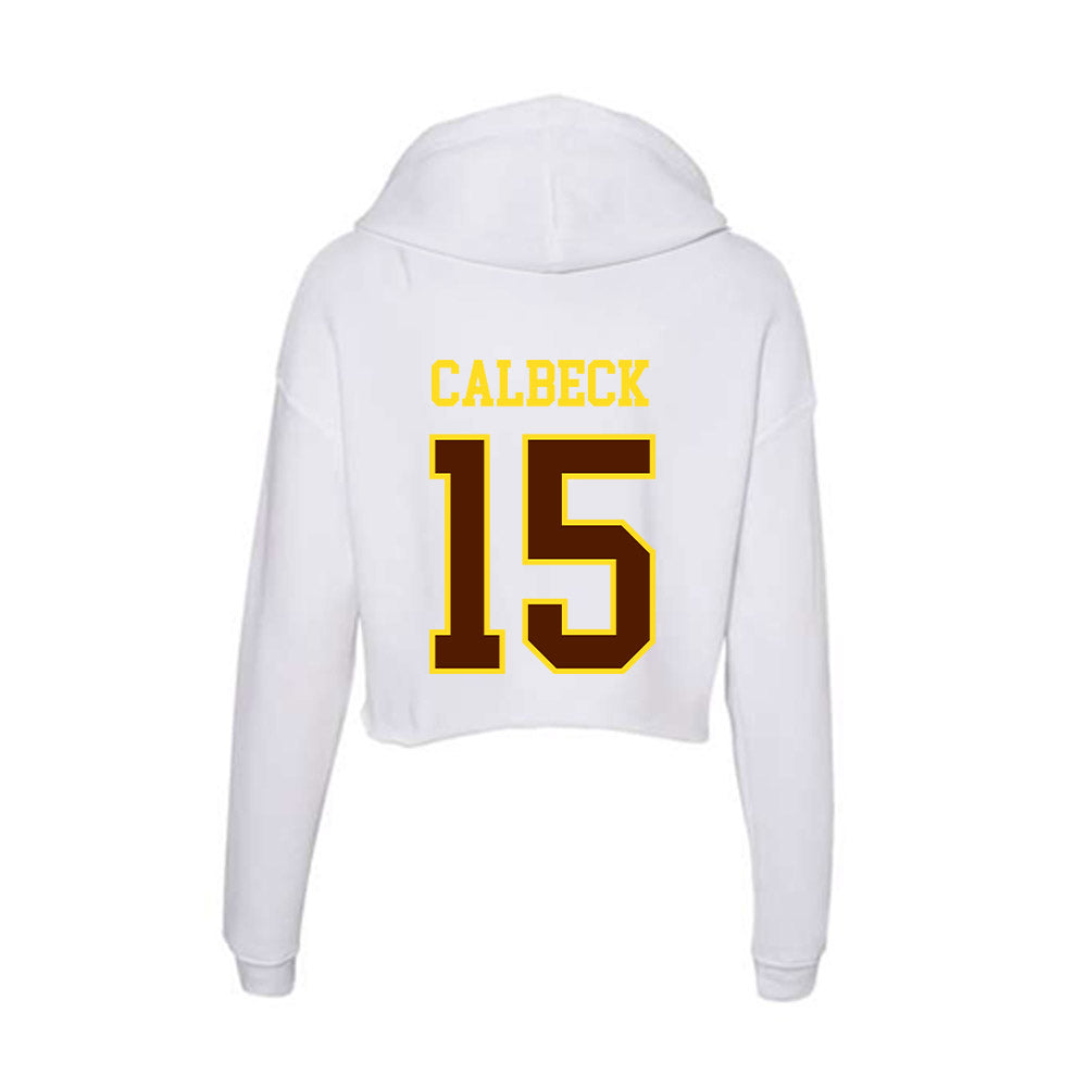 Western Michigan - NCAA Men's Ice Hockey : Alex Calbeck - Women's Crop Fleece Hoodie-1