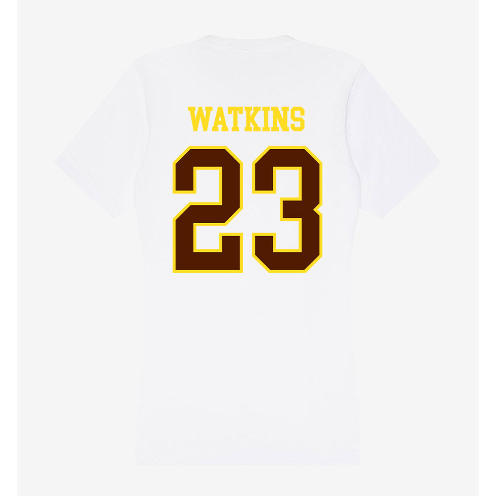 Western Michigan - NCAA Men's Basketball : DeAaron Watkins - Women's V-Neck T-Shirt-1