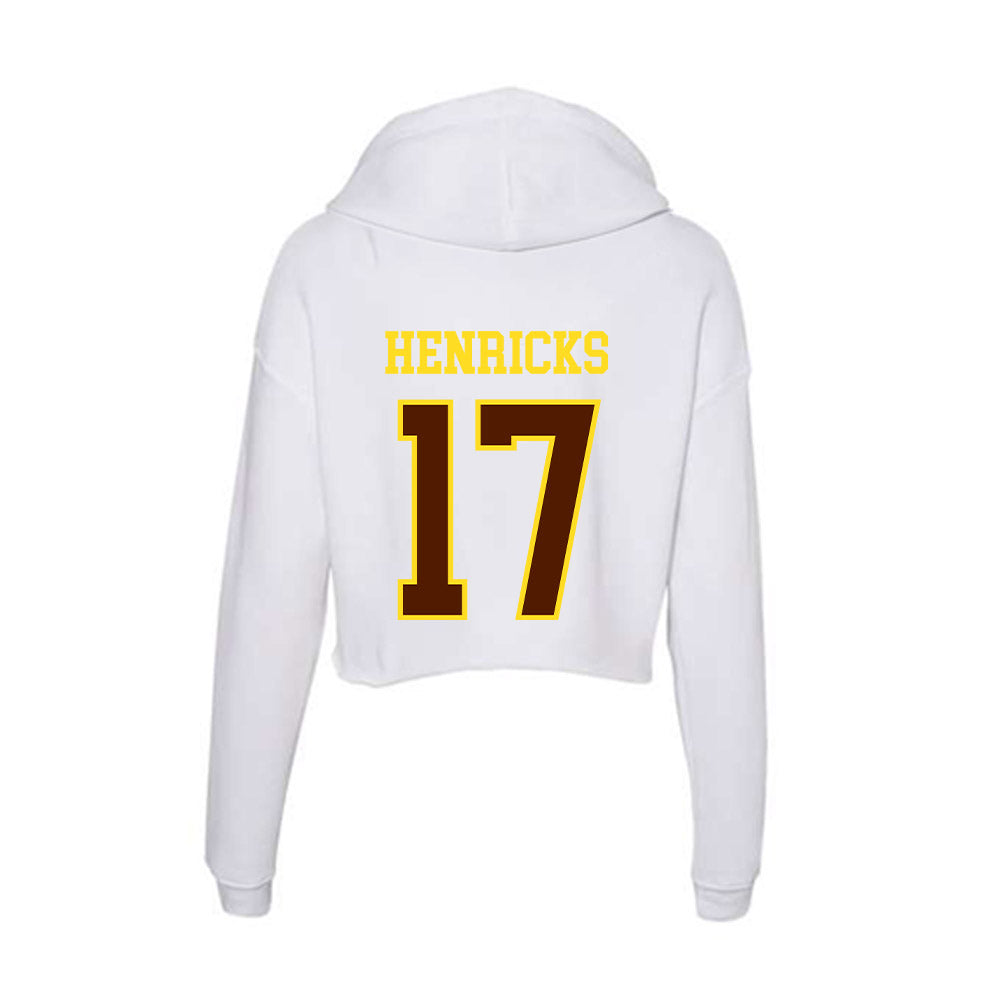 Western Michigan - NCAA Men's Ice Hockey : Ty Henricks - Women's Crop Fleece Hoodie-1