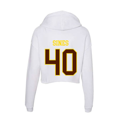 Western Michigan - NCAA Football : Nathan Sines - Women's Crop Fleece Hoodie-1