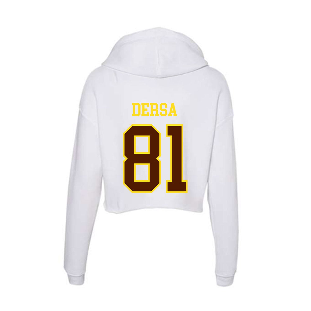 Western Michigan - NCAA Football : Michael Dersa - Women's Crop Fleece Hoodie-1