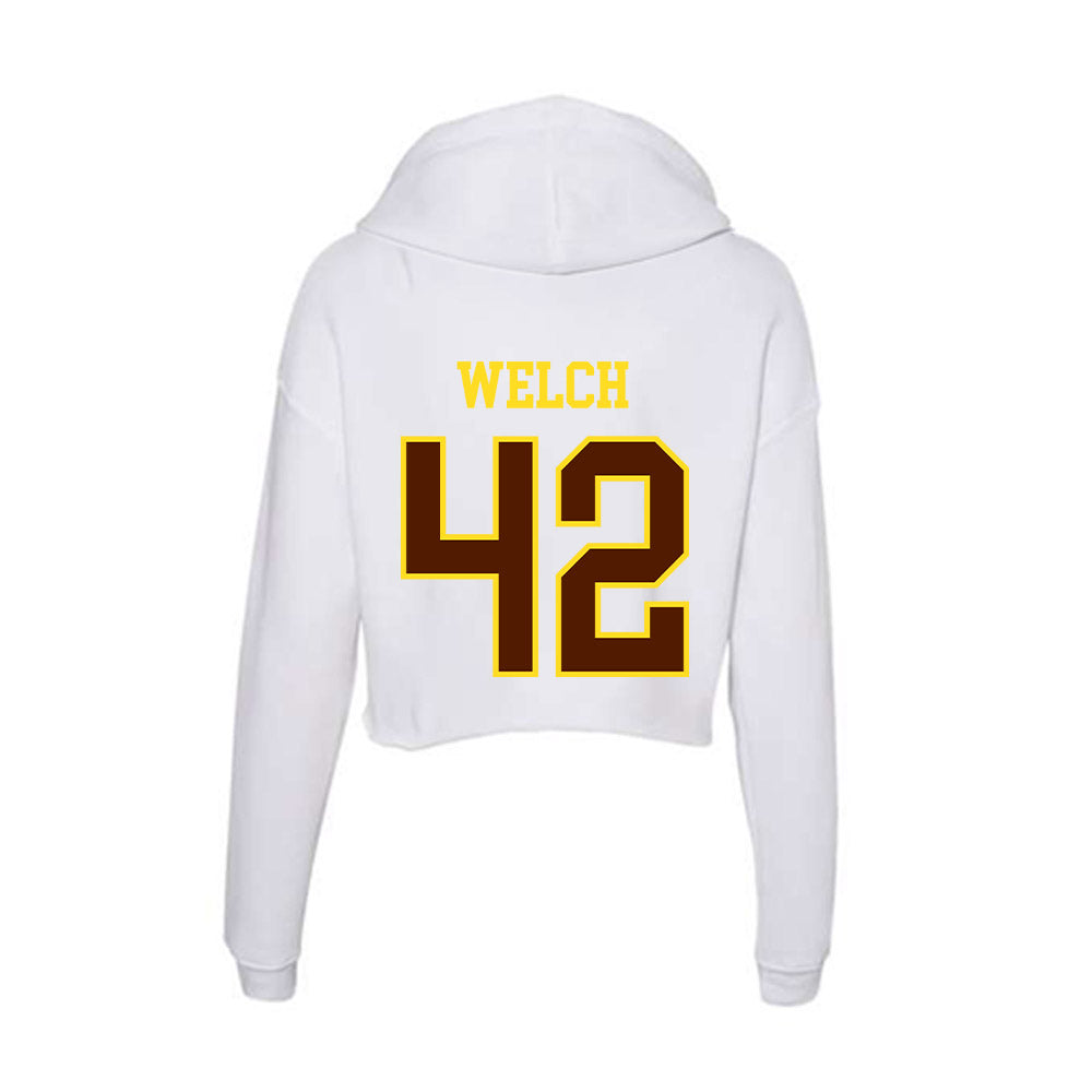 Western Michigan - NCAA Football : Gabe Welch - Women's Crop Fleece Hoodie-1