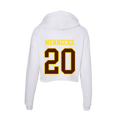 Western Michigan - NCAA Baseball : Mark Mennecke - Women's Crop Fleece Hoodie-1