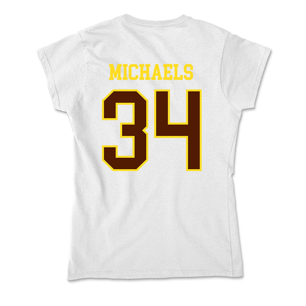 Western Michigan - NCAA Men's Ice Hockey : Owen Michaels - Soft Style Women’s T-Shirt-1