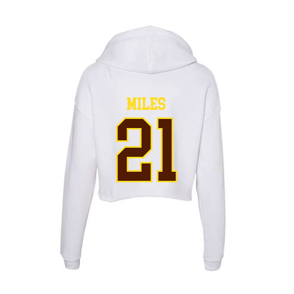 Western Michigan - NCAA Football : CJ Miles - Women's Crop Fleece Hooded Sweatshirt-1