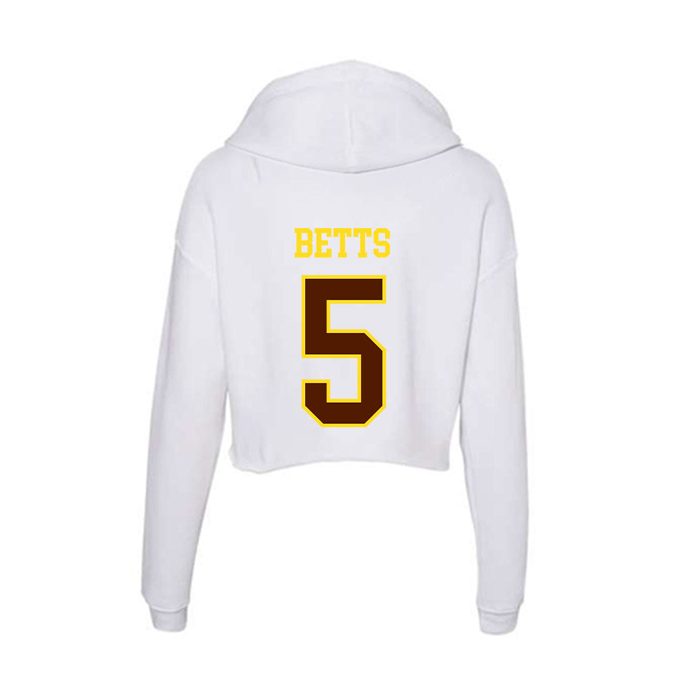 Western Michigan - NCAA Football : Justyce Betts - Women's Crop Fleece Hoodie-1